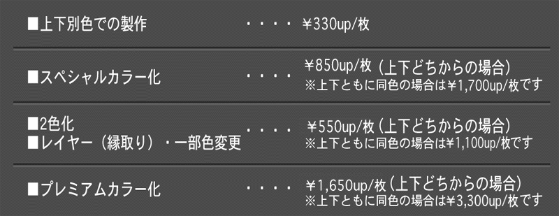 ナンバーフレーム オプション価格